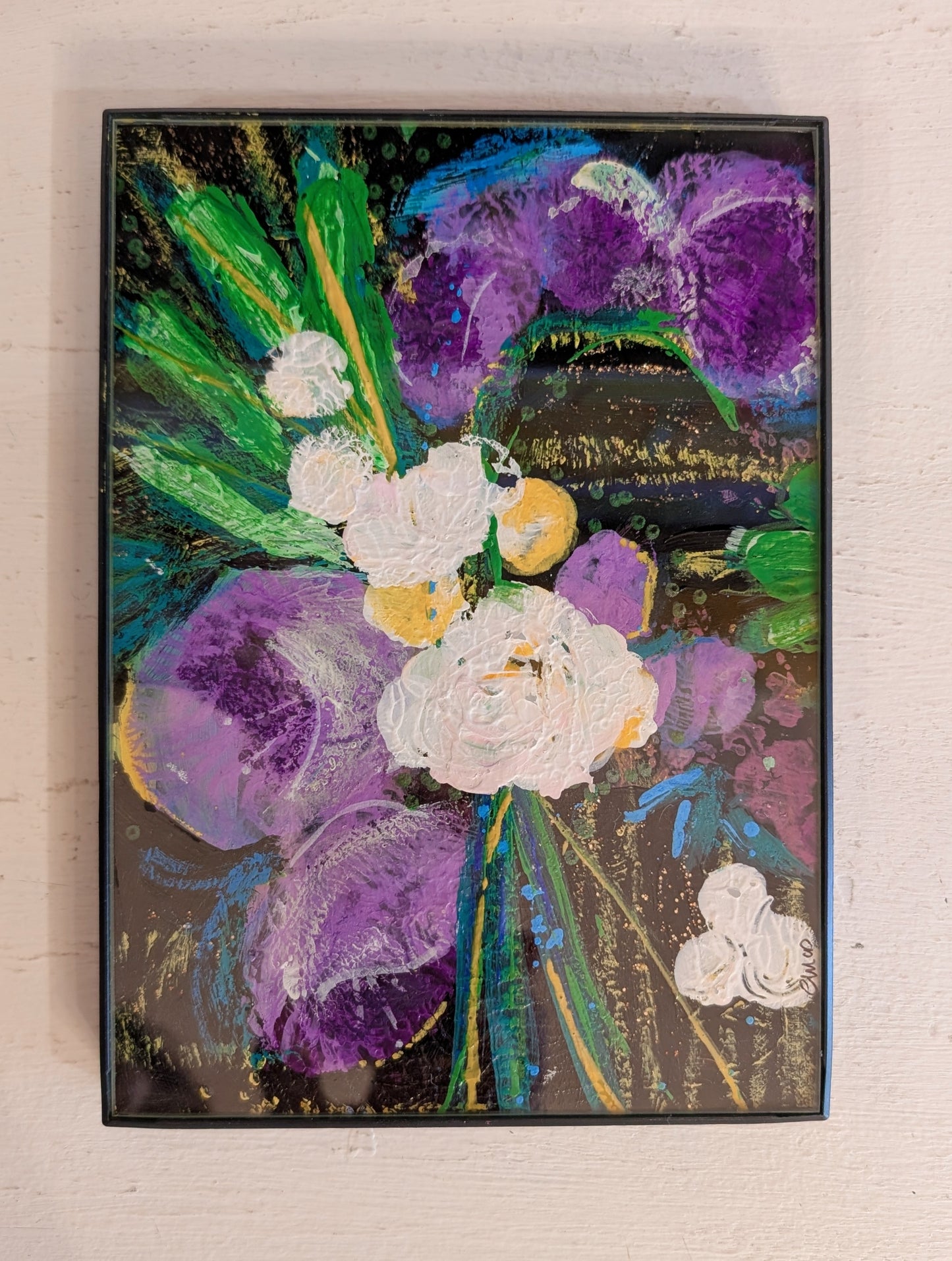 Purple Orchid on Black Original Artwork by E.McD (Copy)