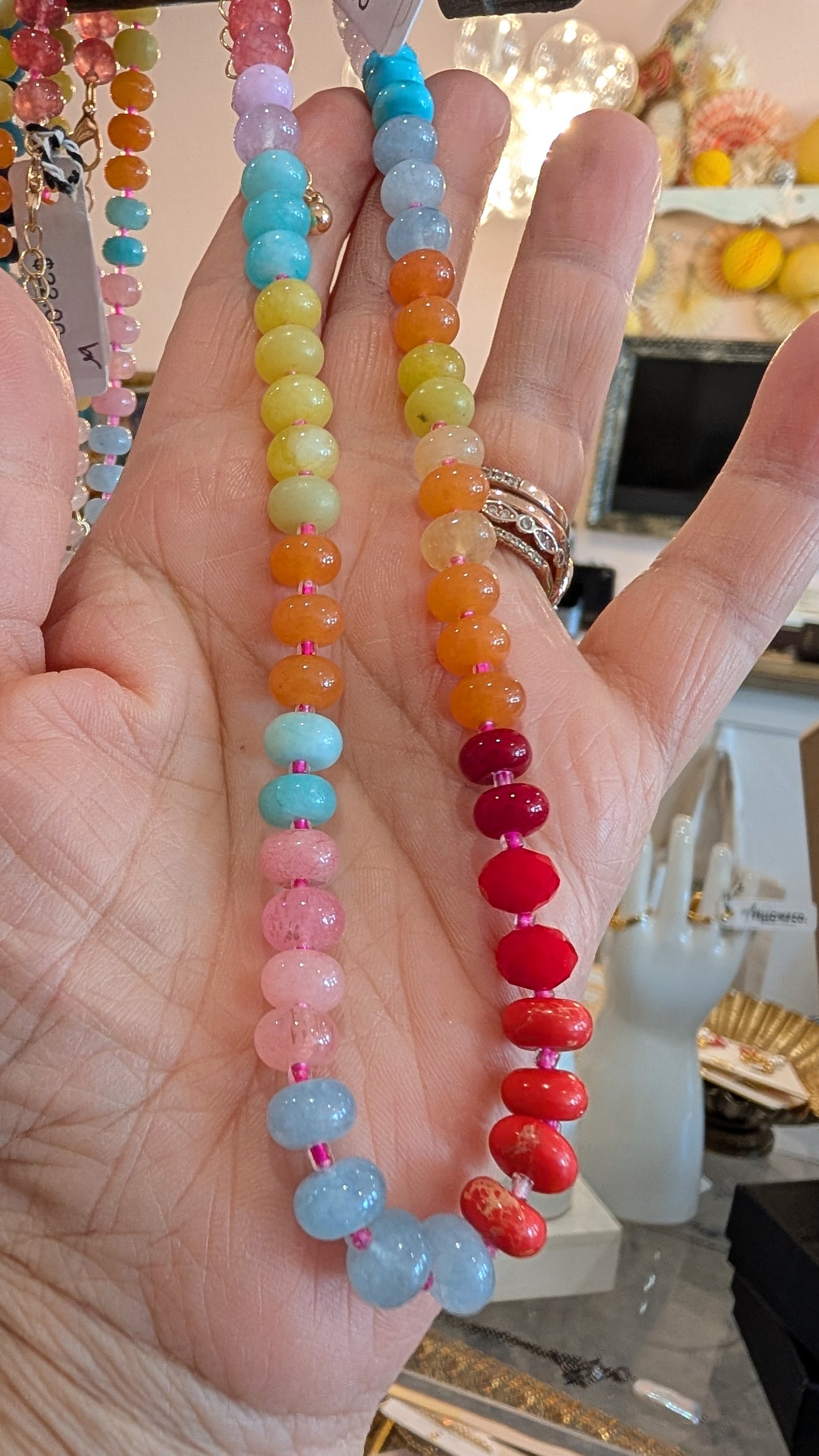 Natural Agate Candy Bead Necklace
