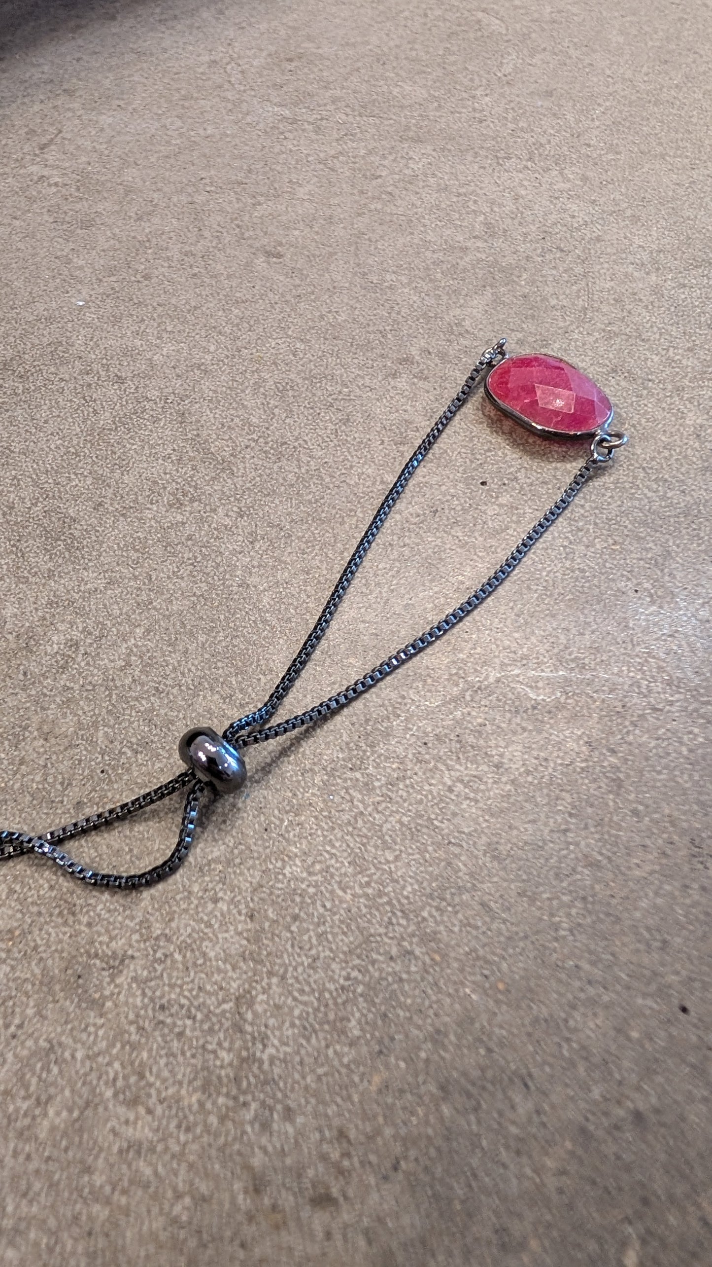 Genuine Ruby Slider Bracelet