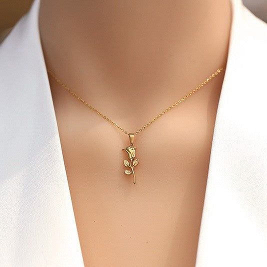 18k Rose Necklace