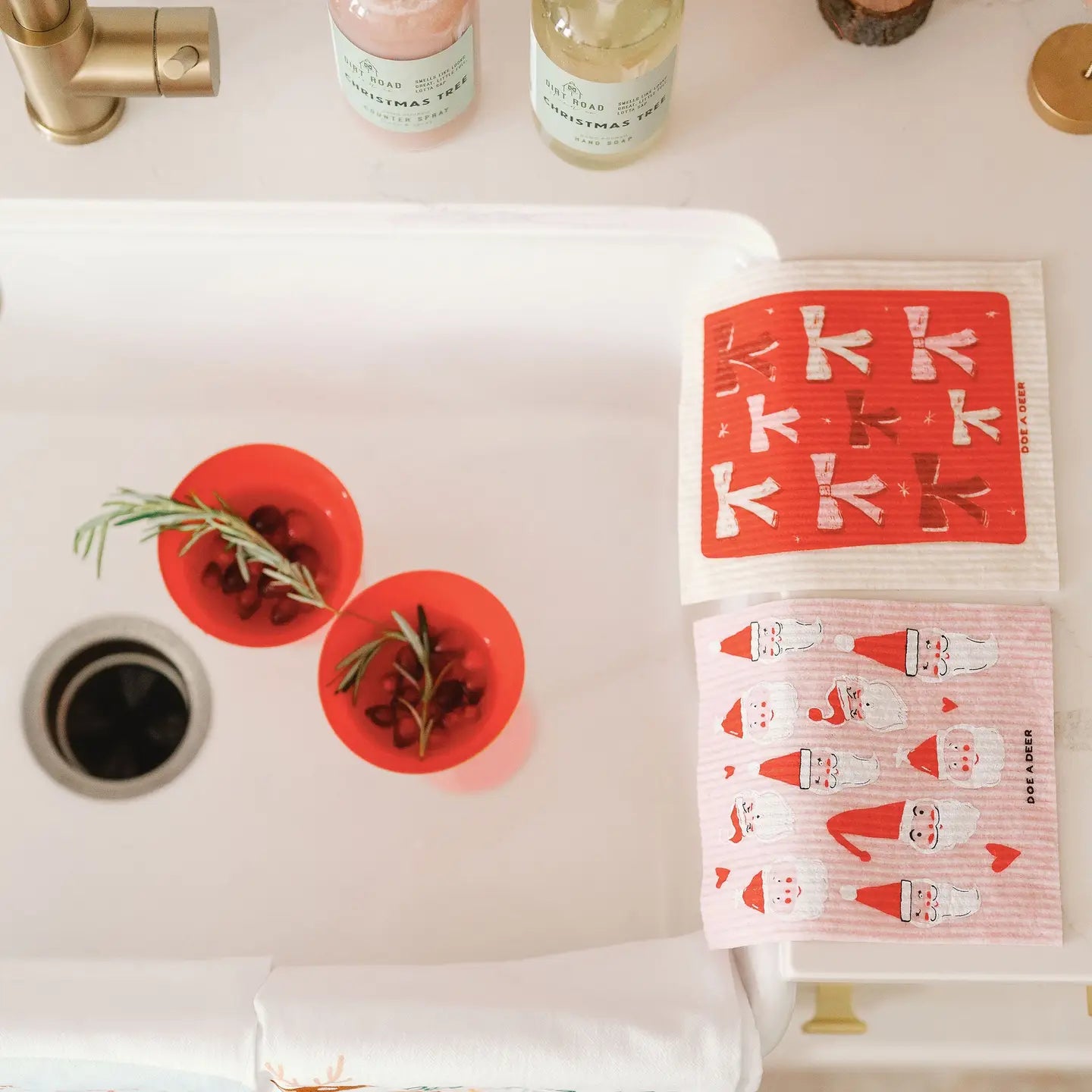 Many Faces of Santa Swedish Dishcloth