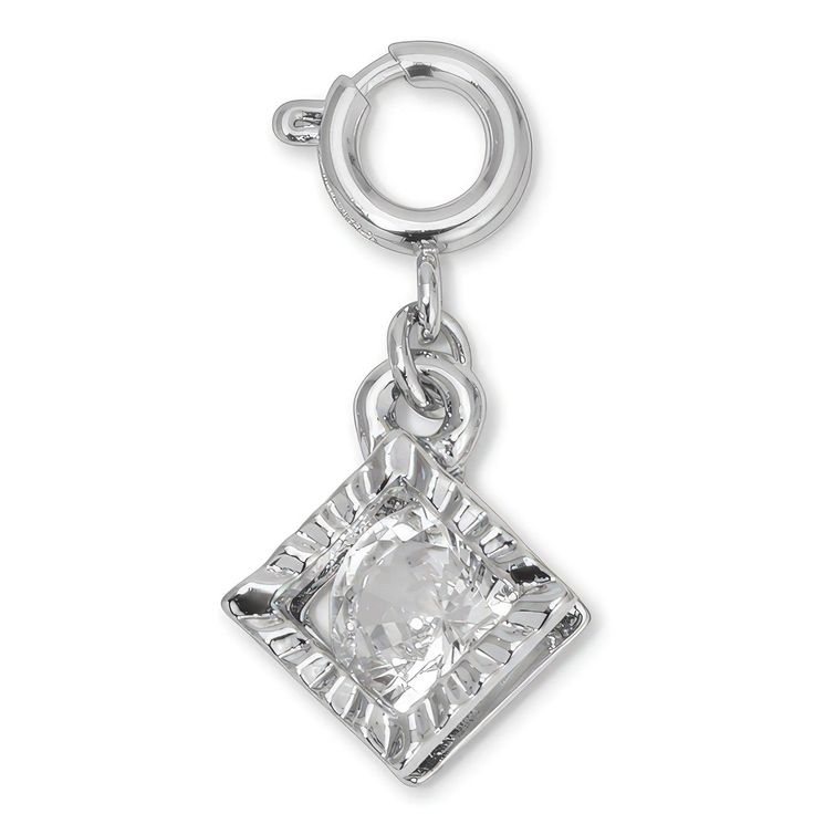 Charm- Rhinestone Diamond Silver