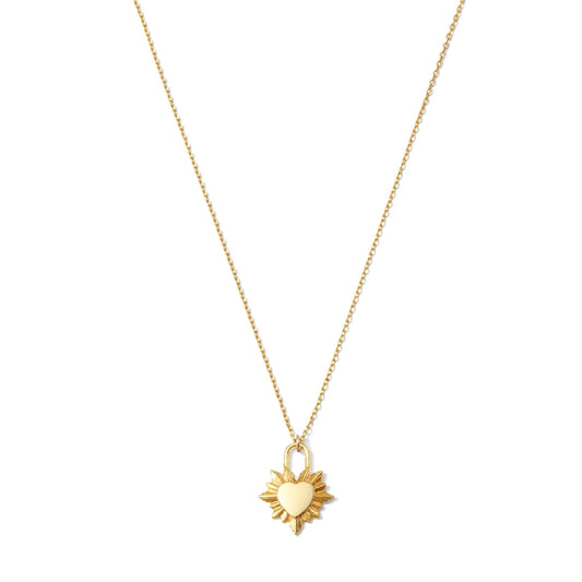 Small Heart Burst Necklace,Gold
