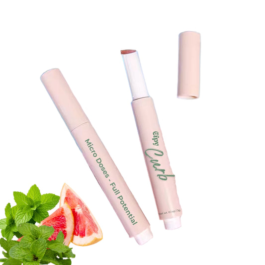 Two cosmetic products with visible branding on a pink and green background