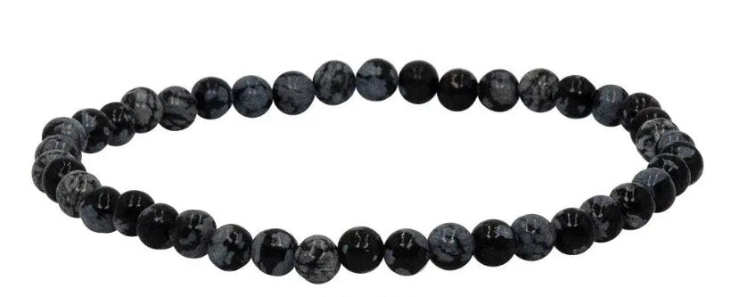 Mini Gemstone Bracelet- Snowflake Obsidian