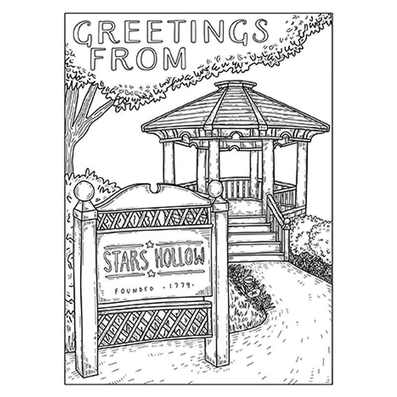 Stars Hollow Postcard Coloring Book