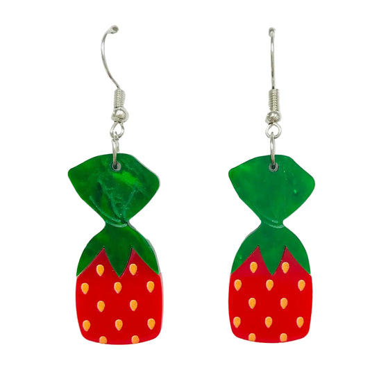 Acrylic Strawberry Candy Earrings