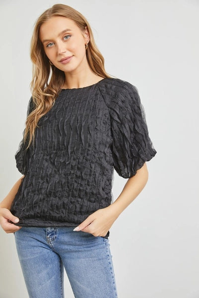 Textured Linear Woven Top