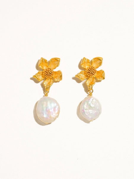 Thea Floral Pearl Earrings
