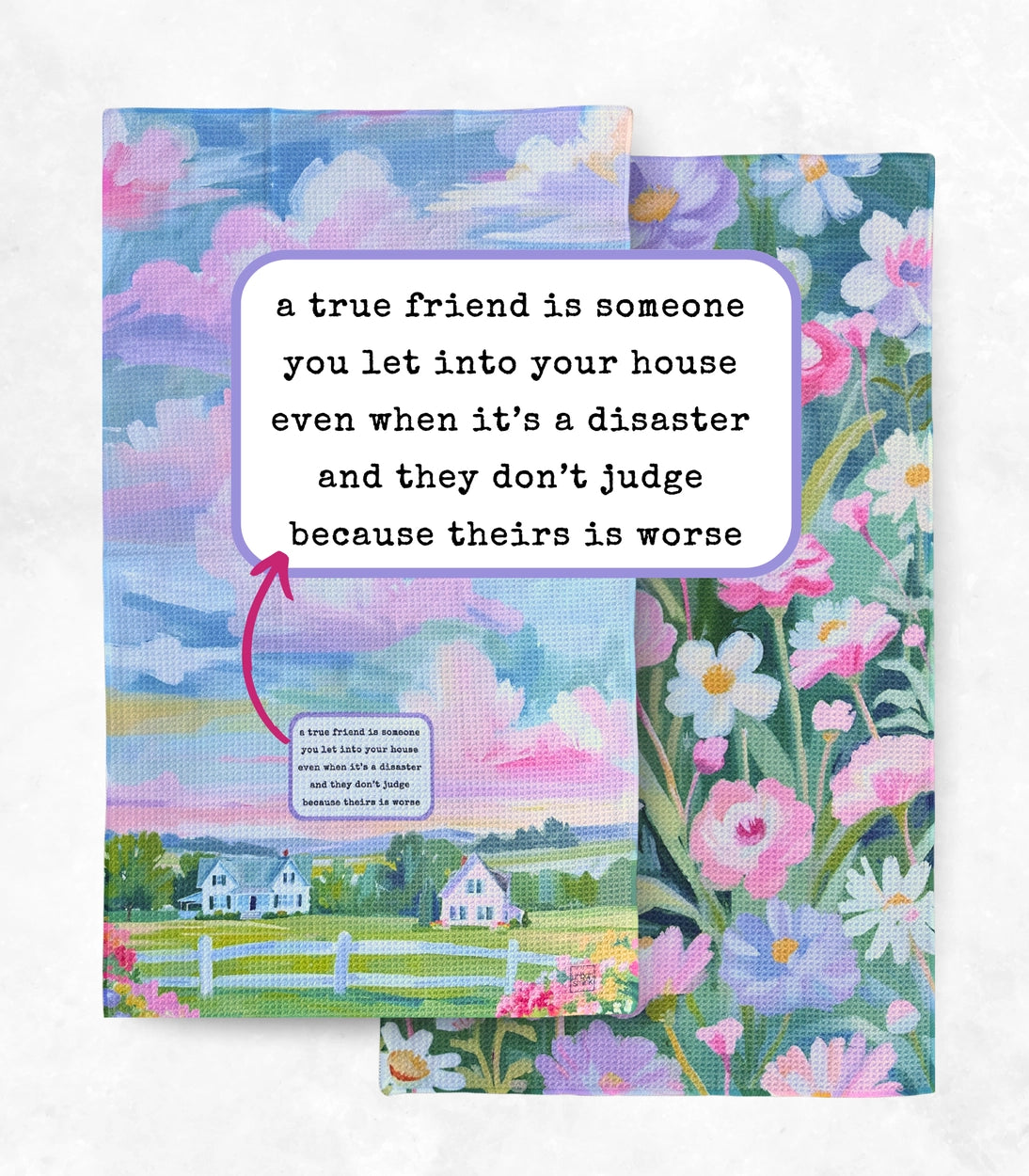 Reversible Tea Towel- True Friend