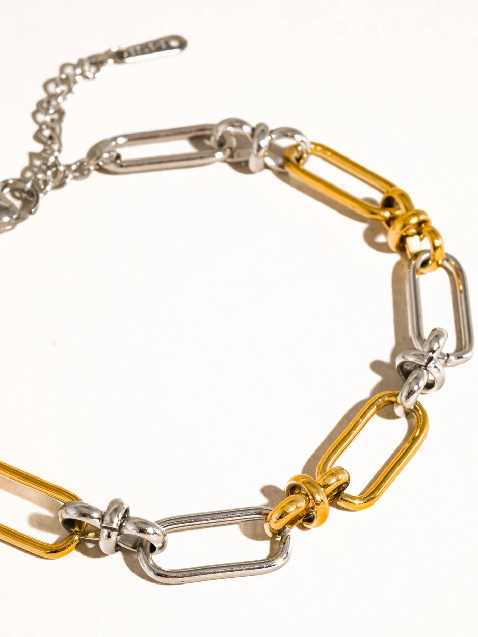 Mixed Metal Large Link Bracelet