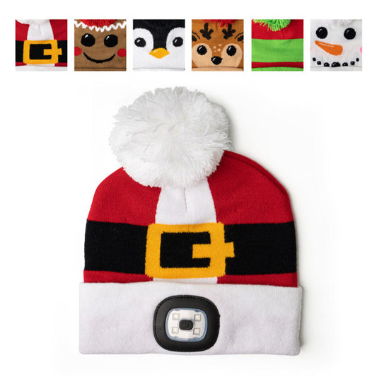 Christmas Rechargeable LED Pom Beanie