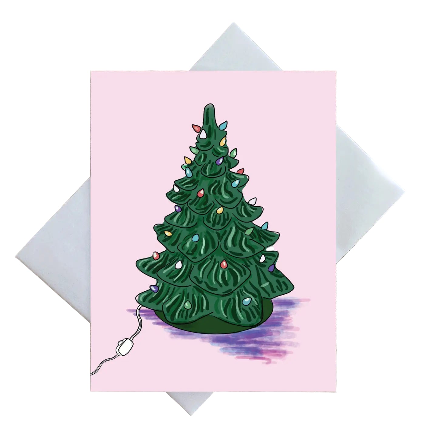 Retro Glass Xmas Tree Card