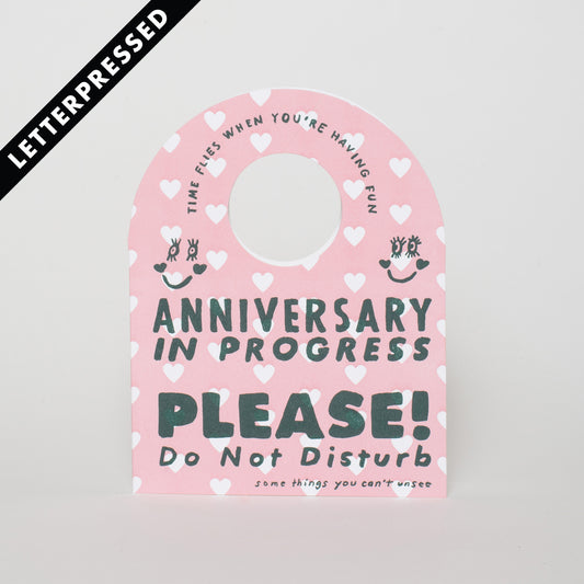 Anniversary in Progress Door Hanger Card