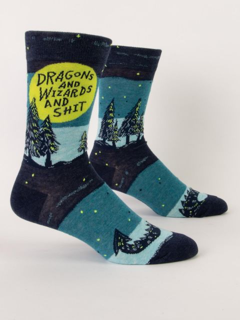 Men's Socks- Dragons and Wizards and Shit