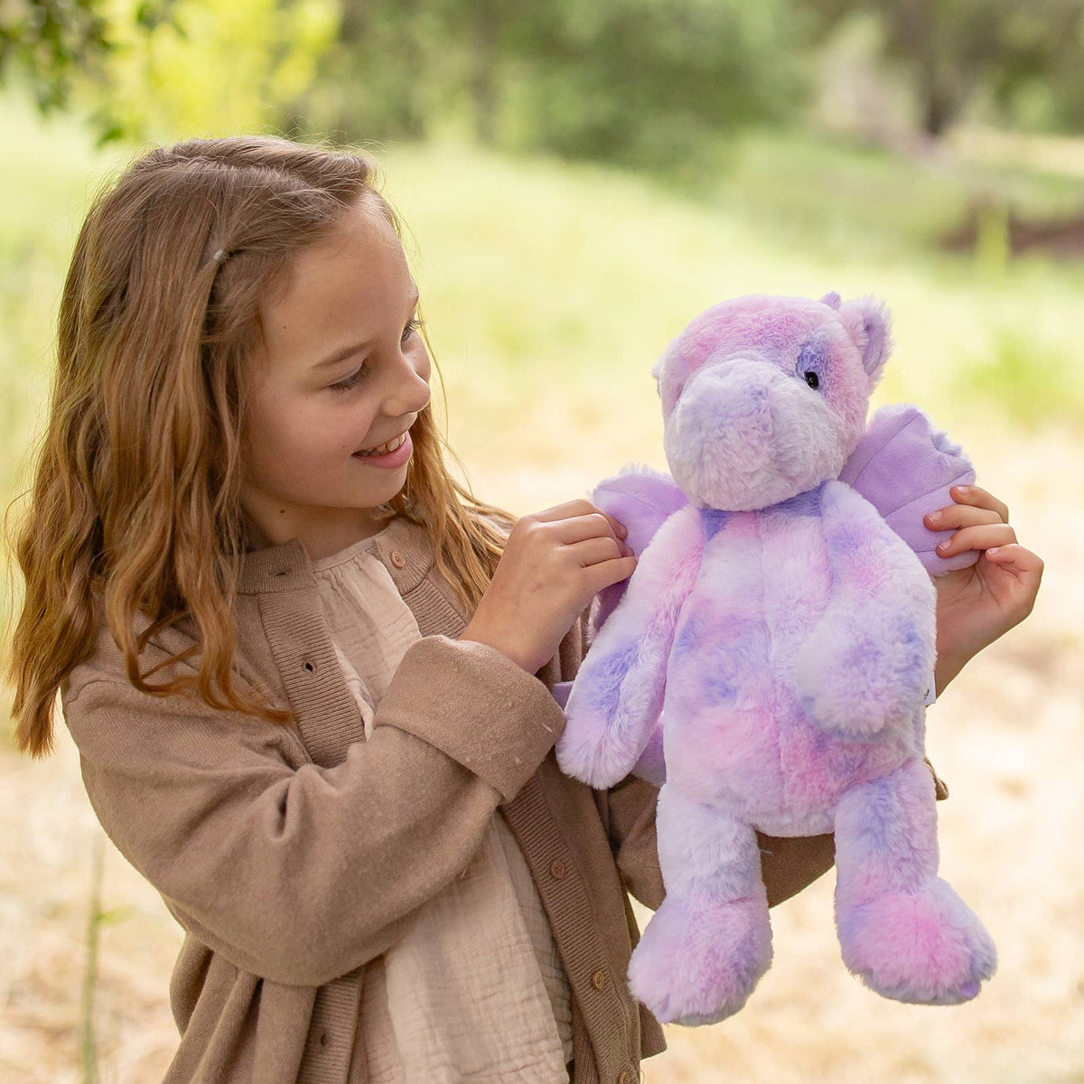 World Softest Plush Lushee 16 inch - Dottie Tie Dye Dragon