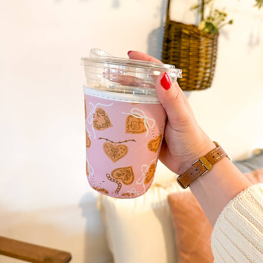Heart Lockets | Reusable Coffee Sleeve