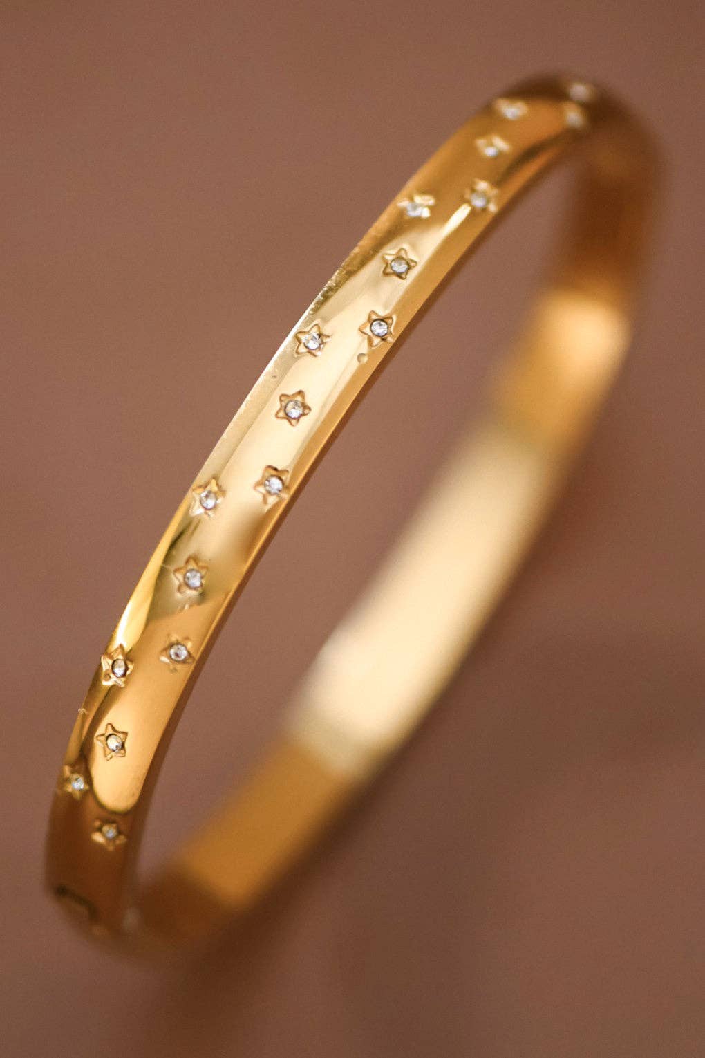 Luna 18K Gold Plated Crystal Bangle