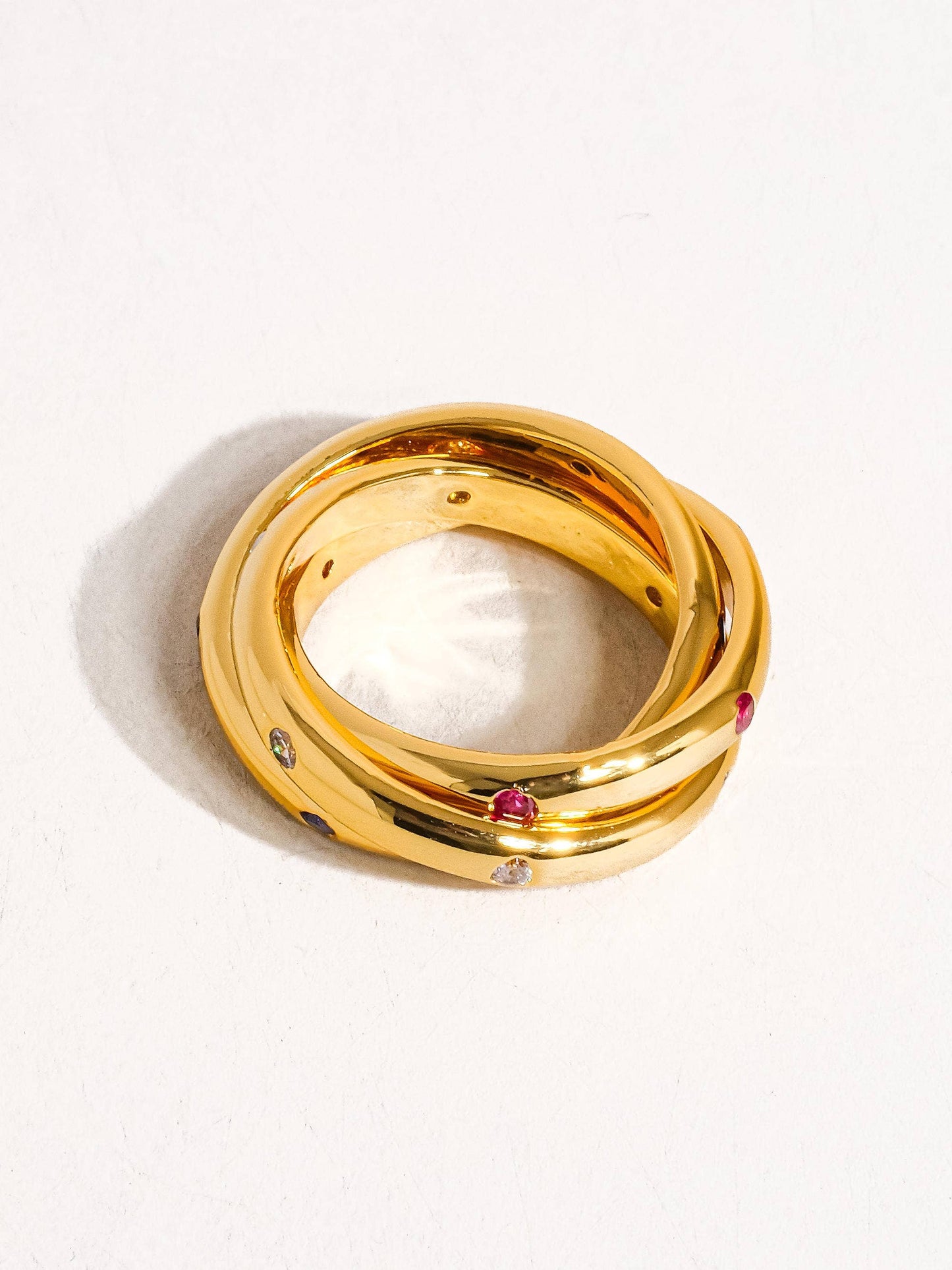 Elvire 18K Gold Multi Stone Wrap Ring