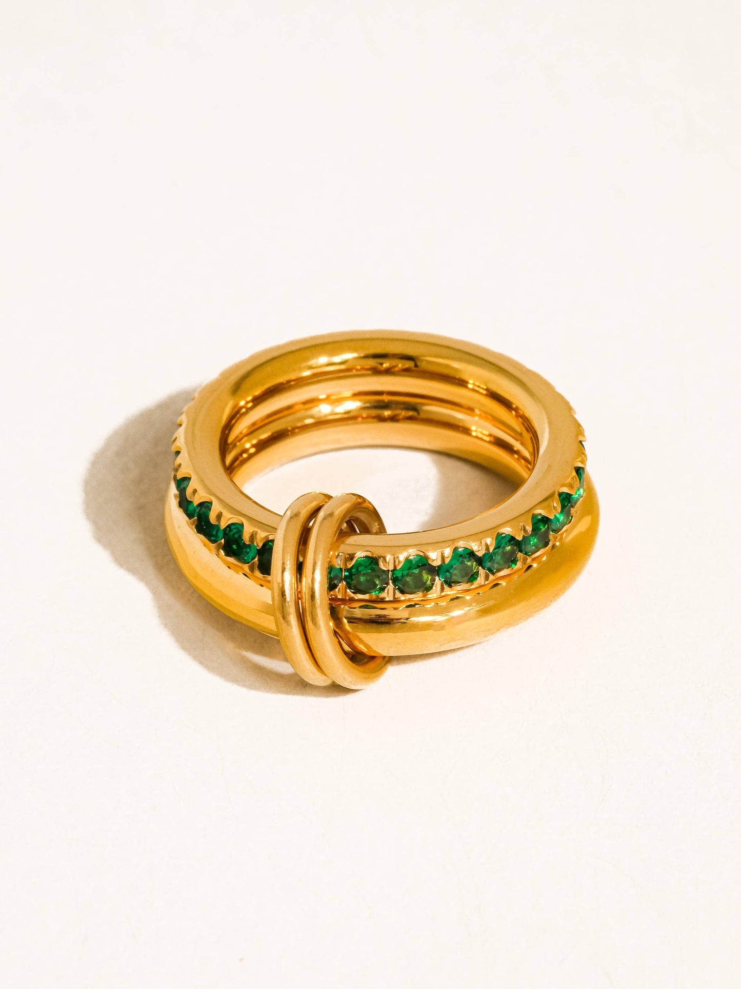 Justine 18K Gold Non-Tarnish CZ Double Hoop Ring