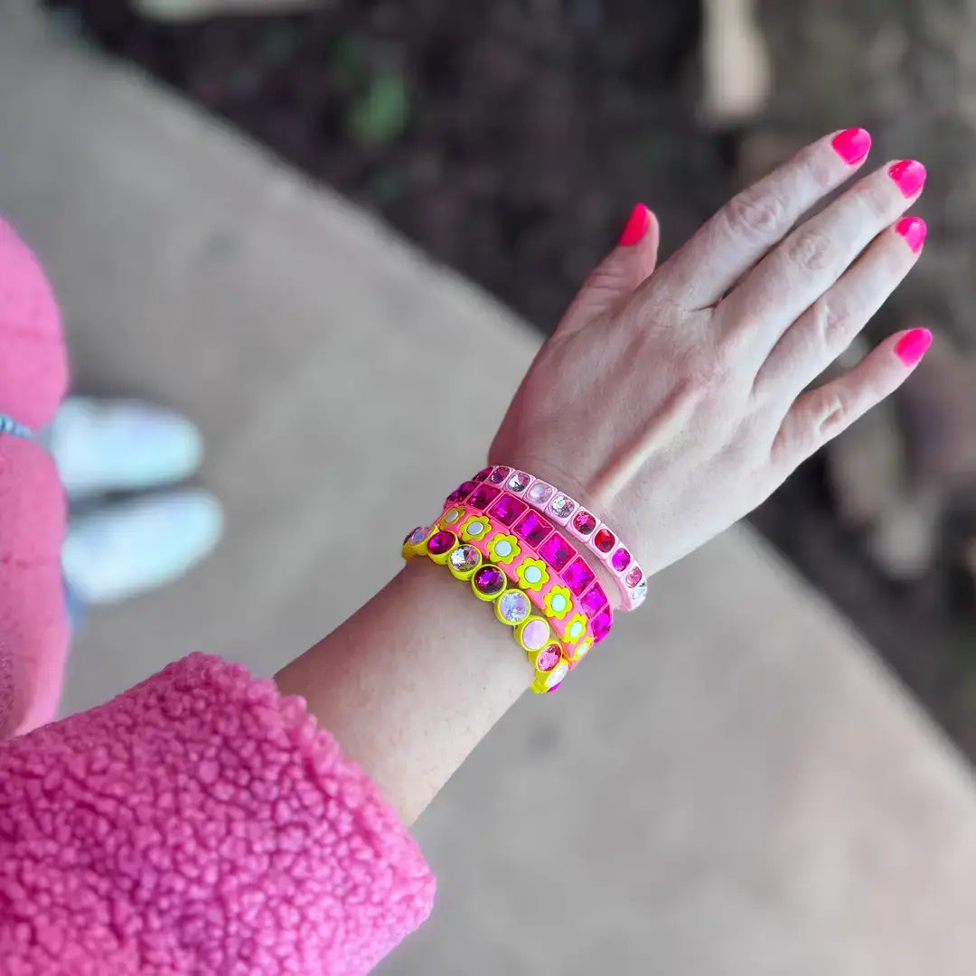 Enamel Stretch Bracelet- Florence Rainbow