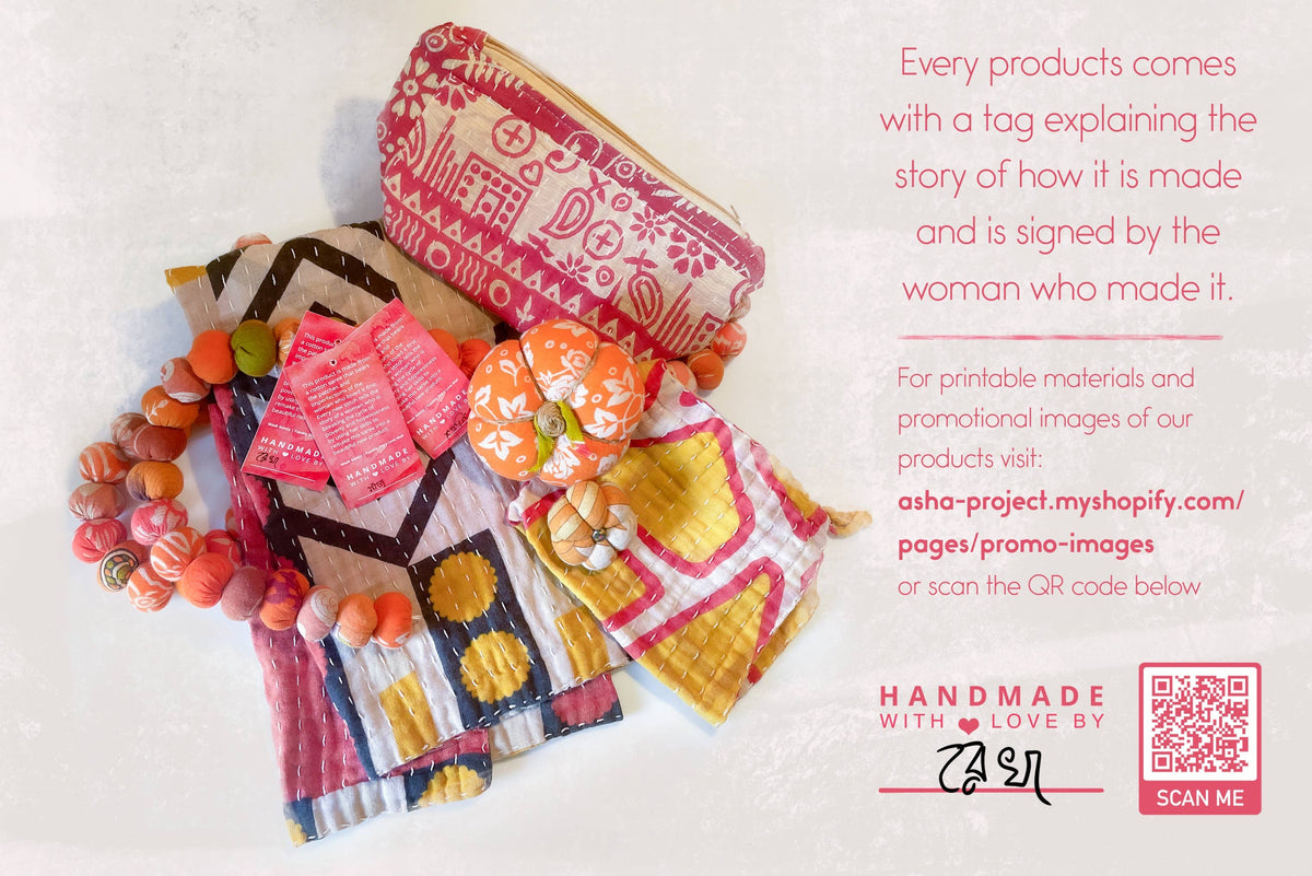 Vintage Kantha Coffee Cozy