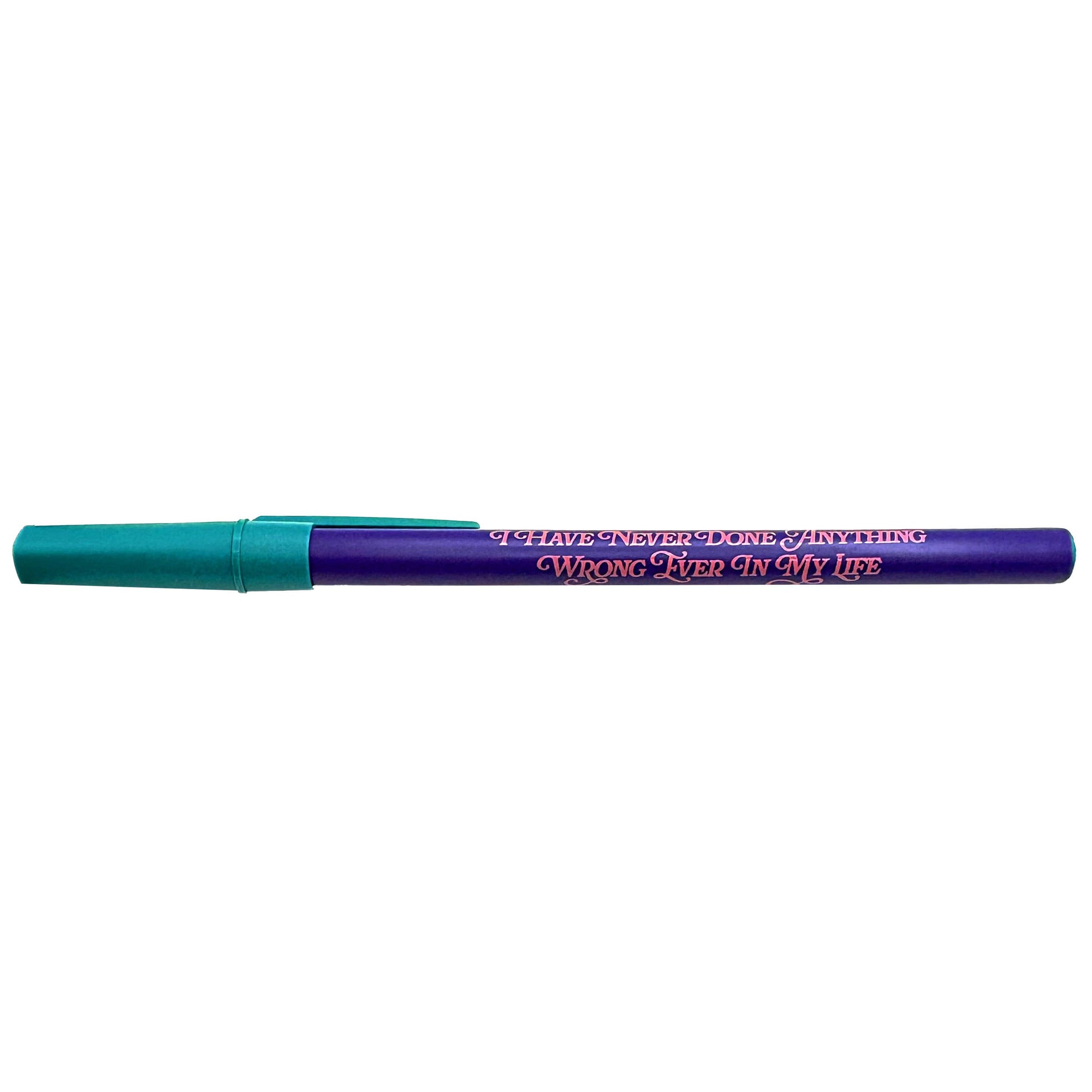 Pen with text on a white background