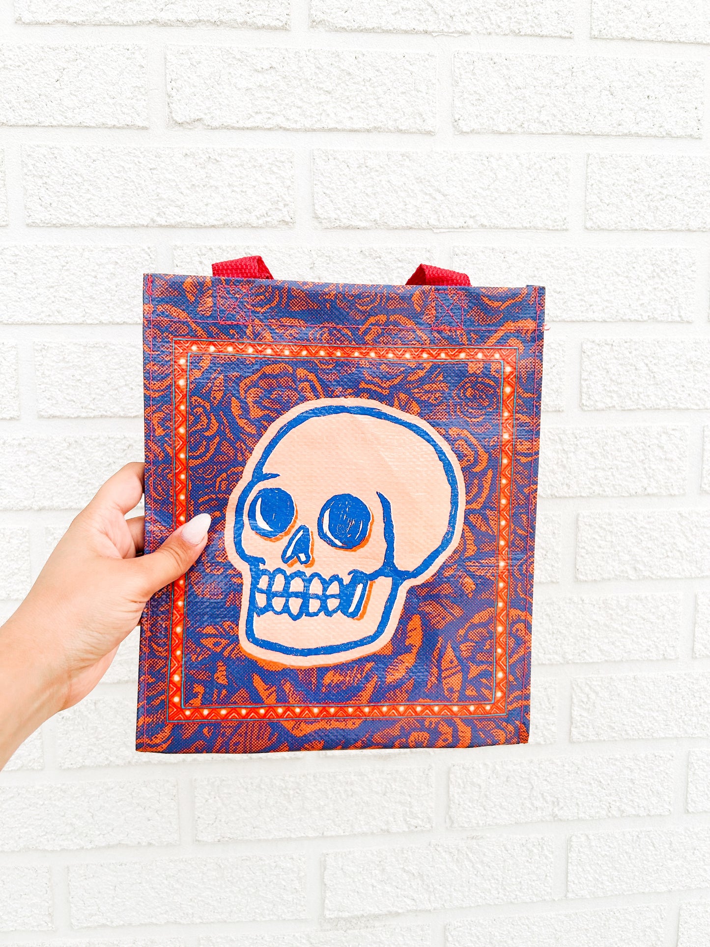 Handy Tote- Skulls and Roses