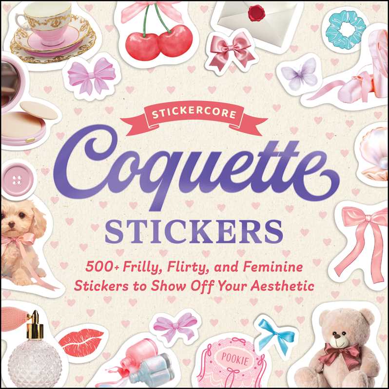 'Coquette Stickers' book cover with various stickers and text