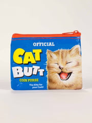 Coin purse with a cat design on a white background
