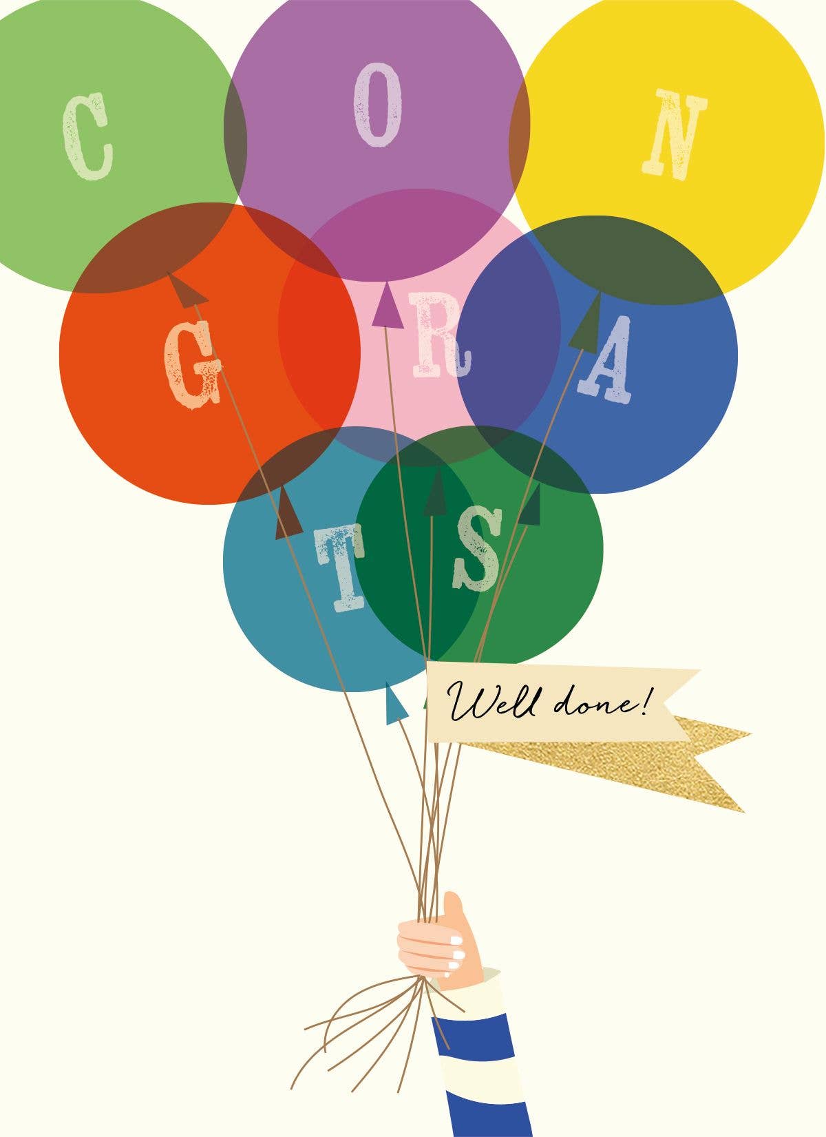 Congratulations Well Done Balloon Bouquet Card