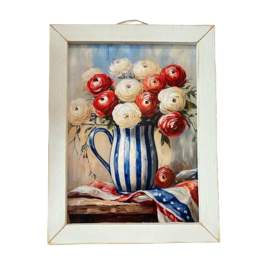 12x16 Striped Pitcher Framed Print