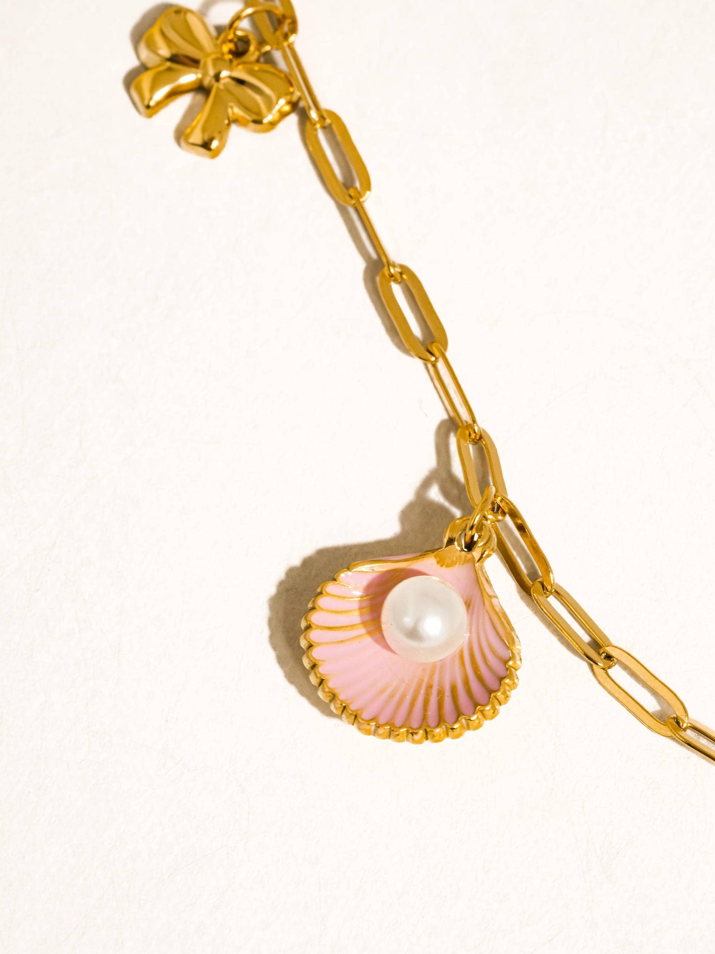 Tyla 18K Gold Non-Tarnish Bow Charm Necklace