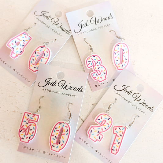 Birthday Candle Earrings (choose age)