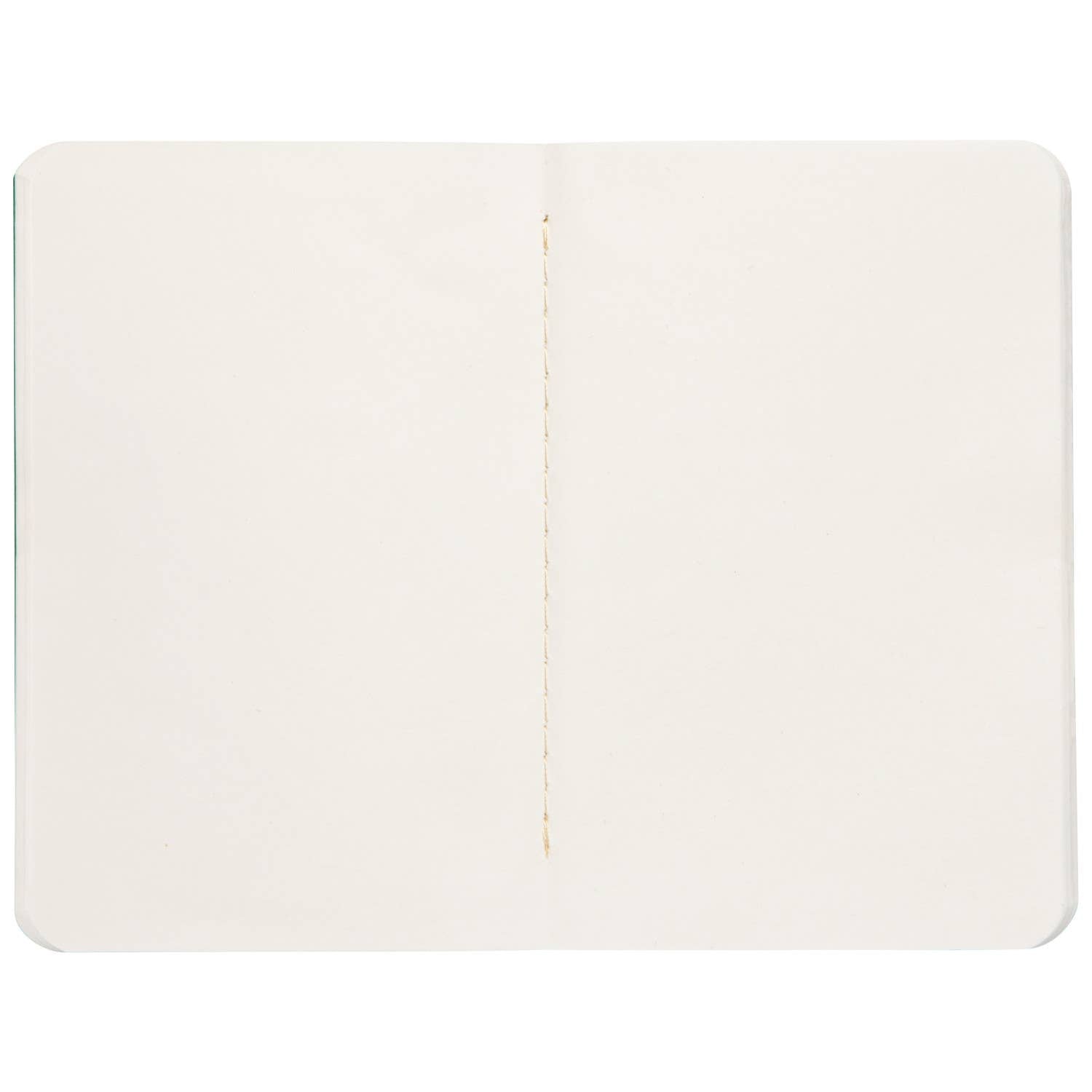 Blank white notebook with a gold line on a white background