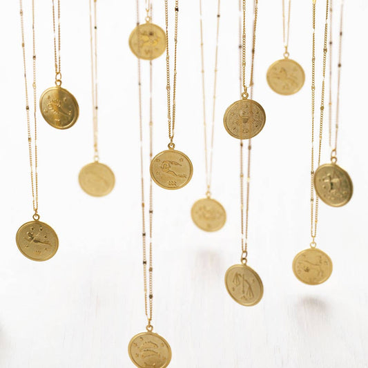 Zodiac Medallion Charm Necklace