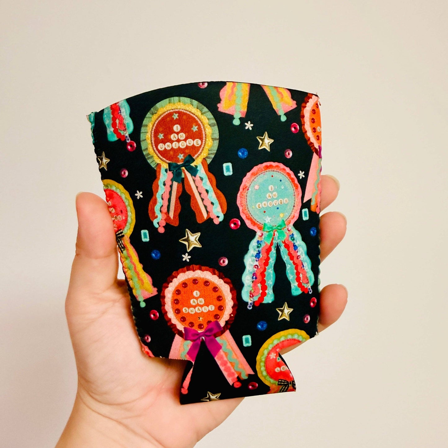 Iced Coffee Sleeve, Affirmation Ribbons Pattern