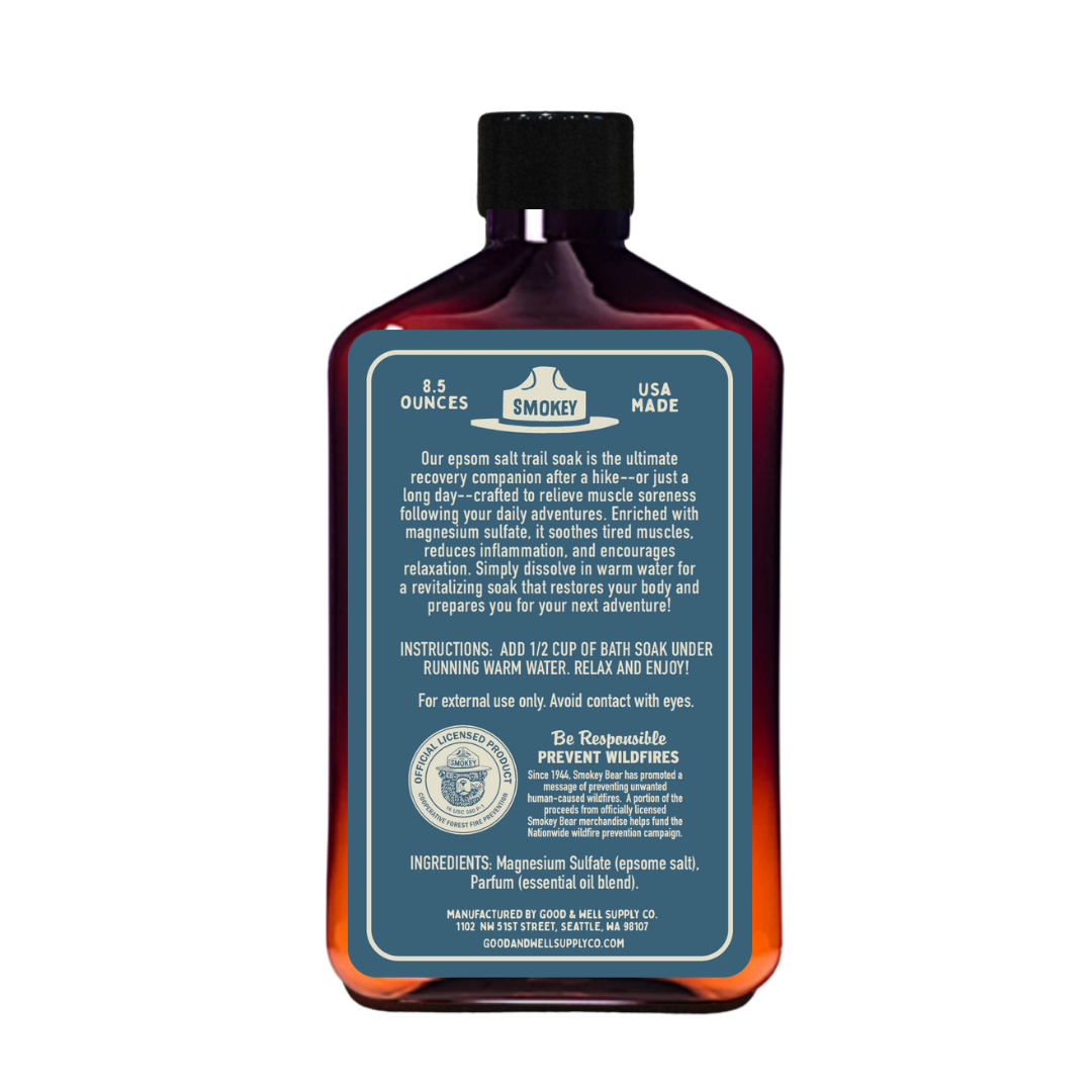 Bottle of Smokey Soap with label on a white background