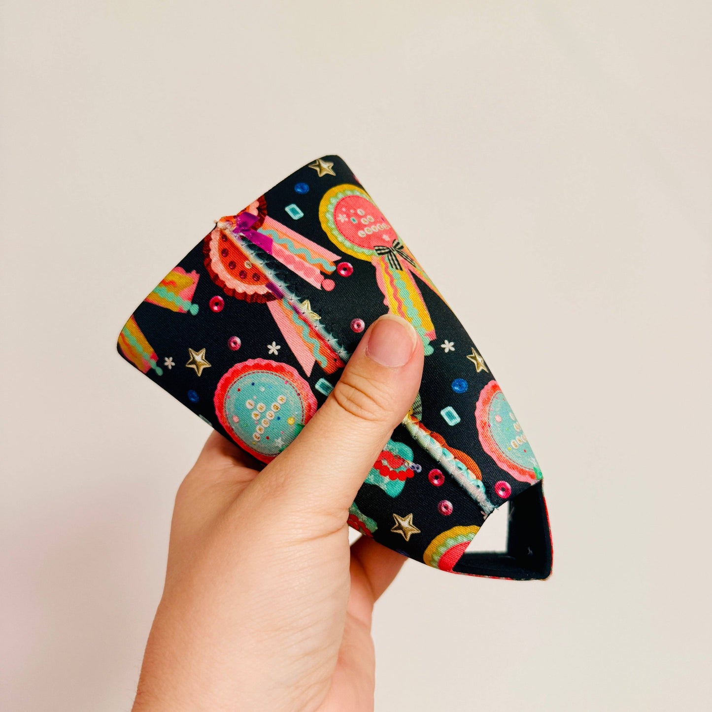 Iced Coffee Sleeve, Affirmation Ribbons Pattern