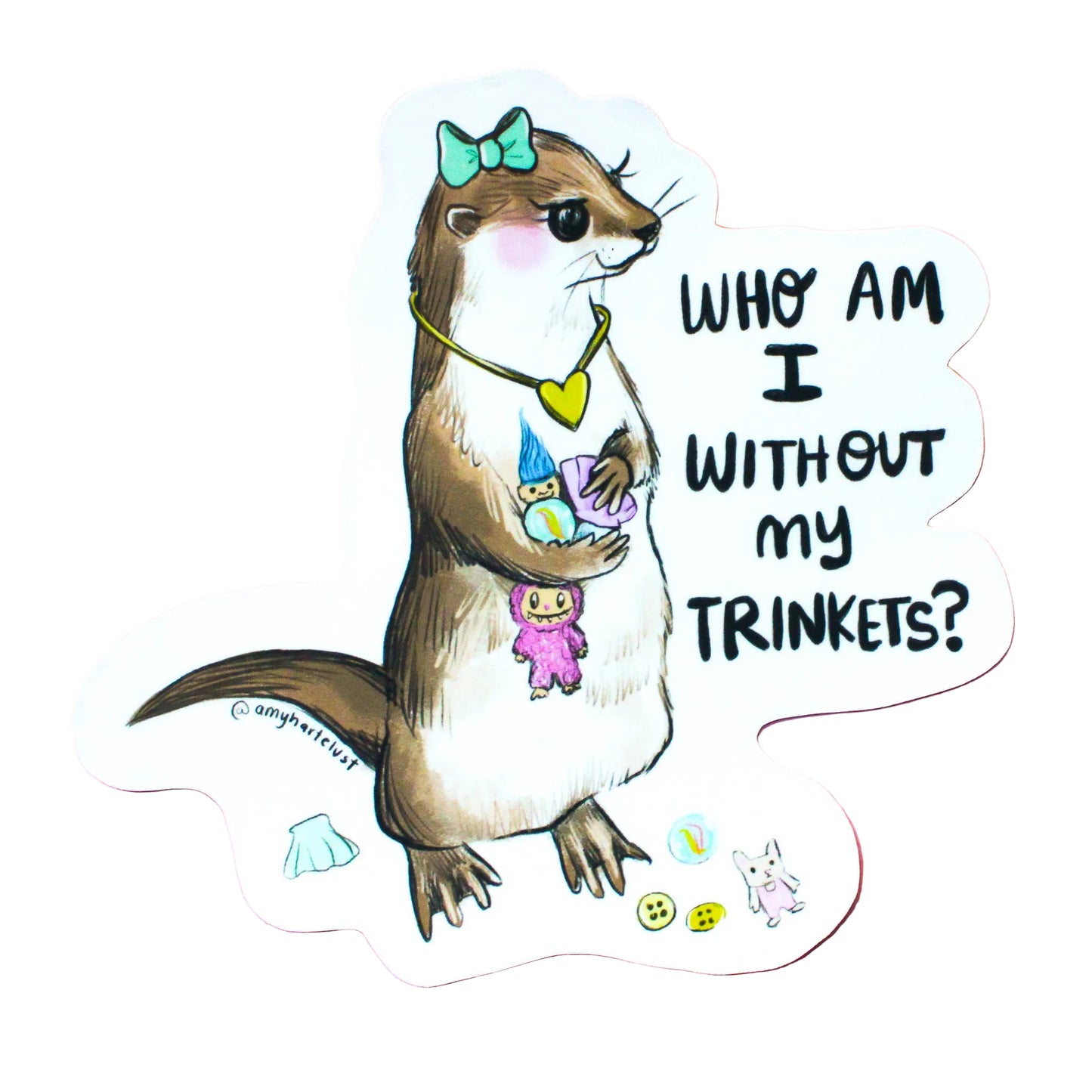 Trinket Otter Vinyl Sticker