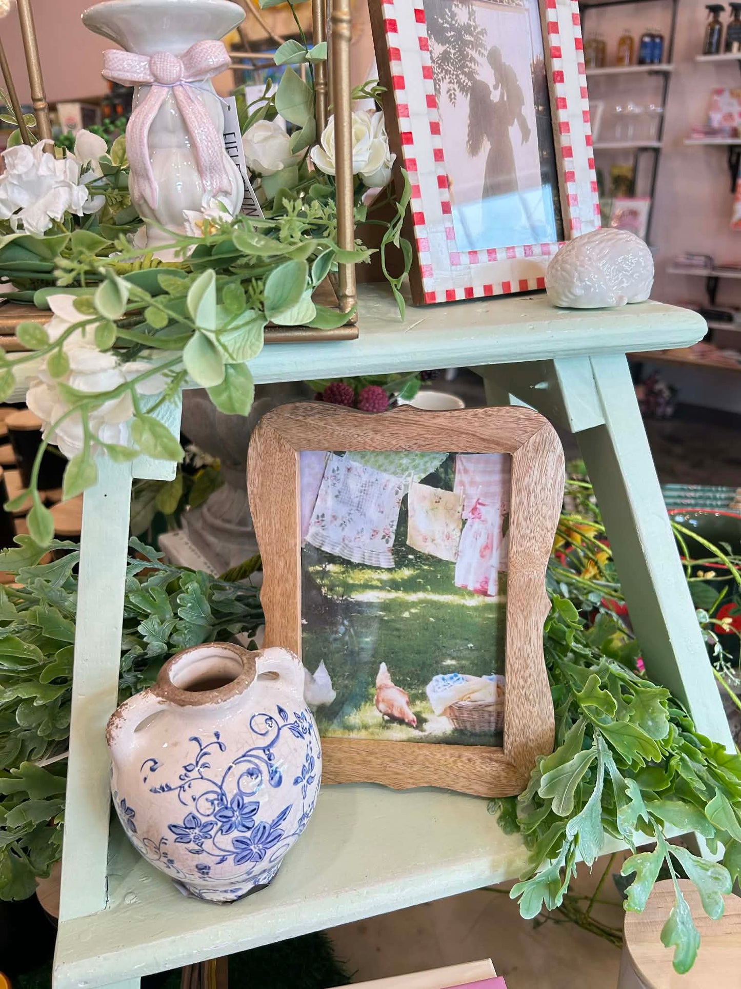 2 Handle Blue Heirloom Vase
