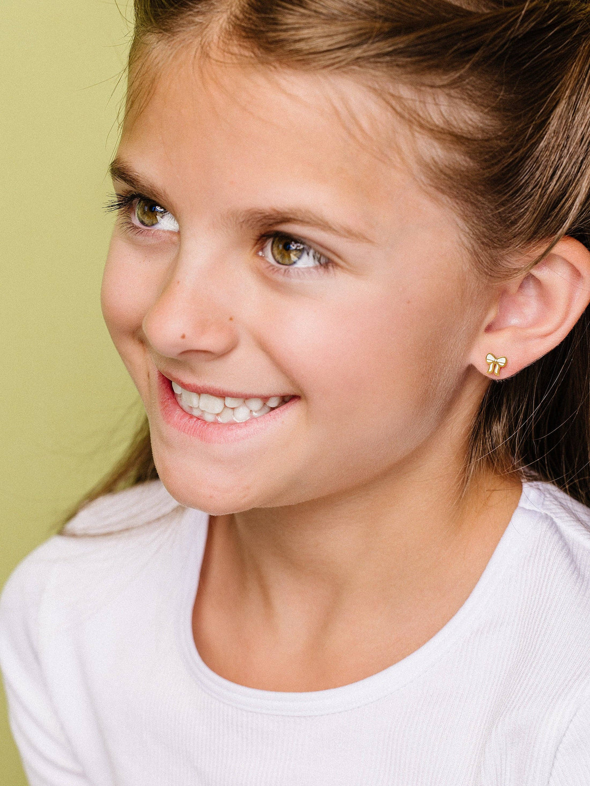 Pierced Co. Flatback Earring-Cream Bow