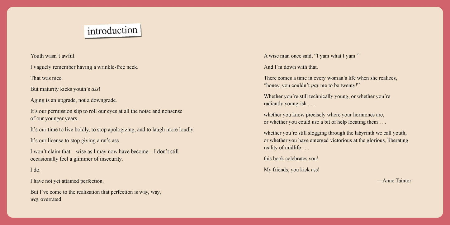 Text document with an introduction and a quote on a pink background