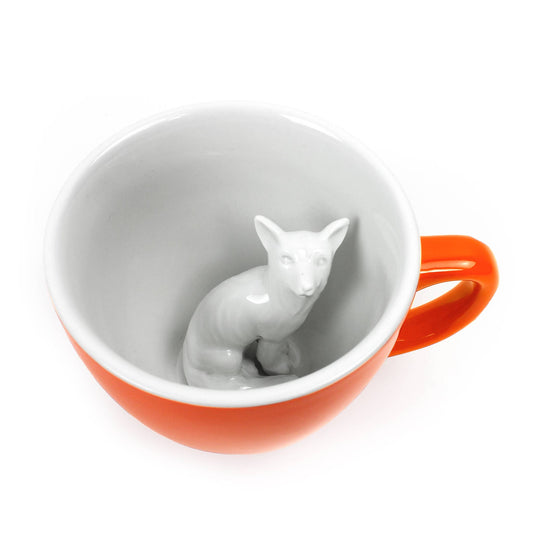 Fox | Ceramic Surprise Mug Gift (11 oz. Red Orange)
