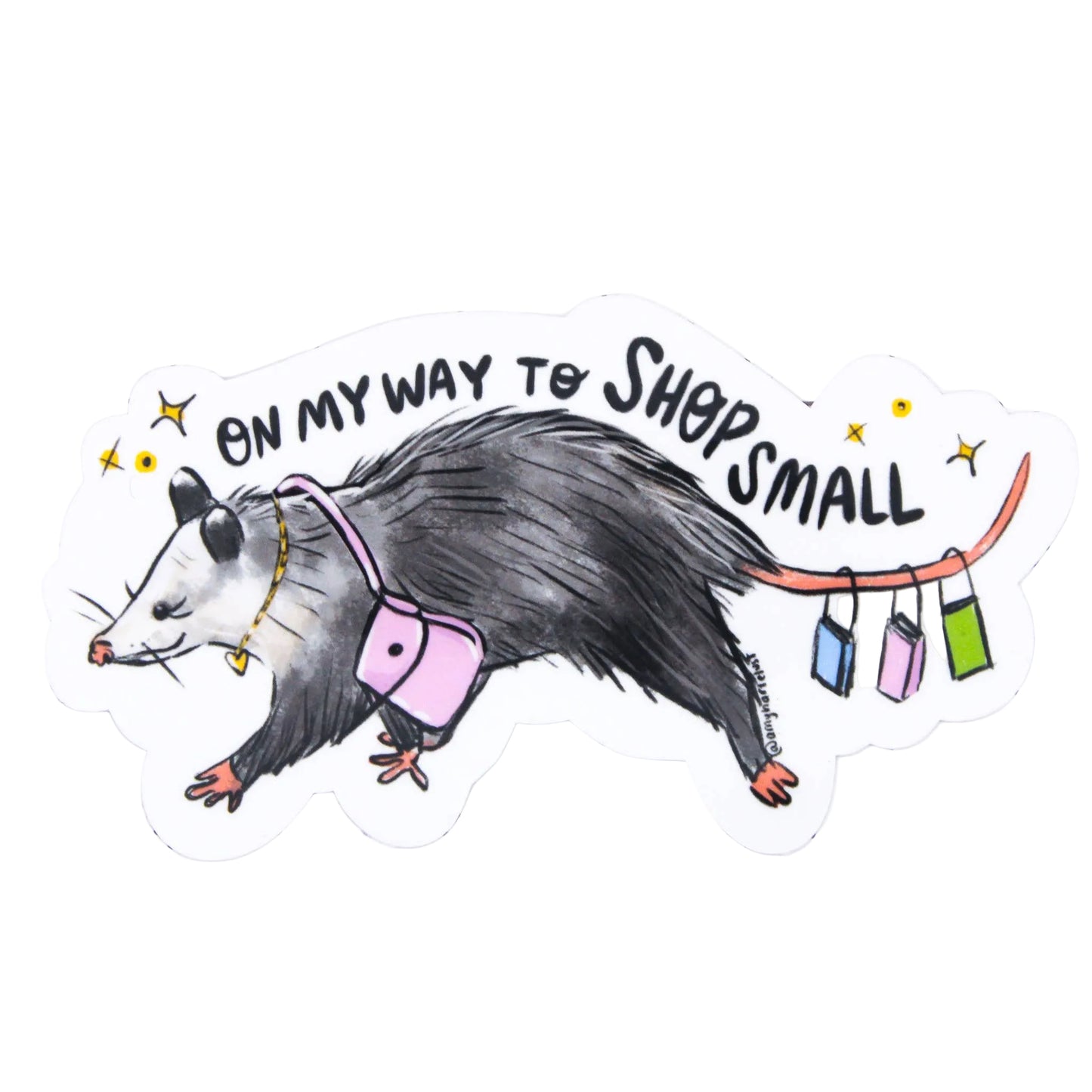 Shop Small Possum Vinyl Sticker