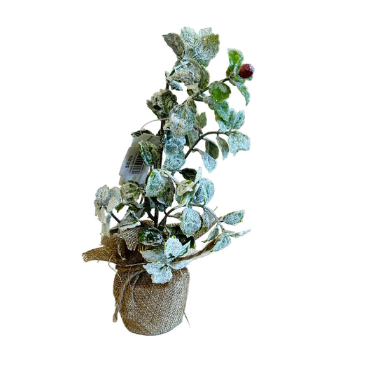 Frosty Leaves Tree in Burlap