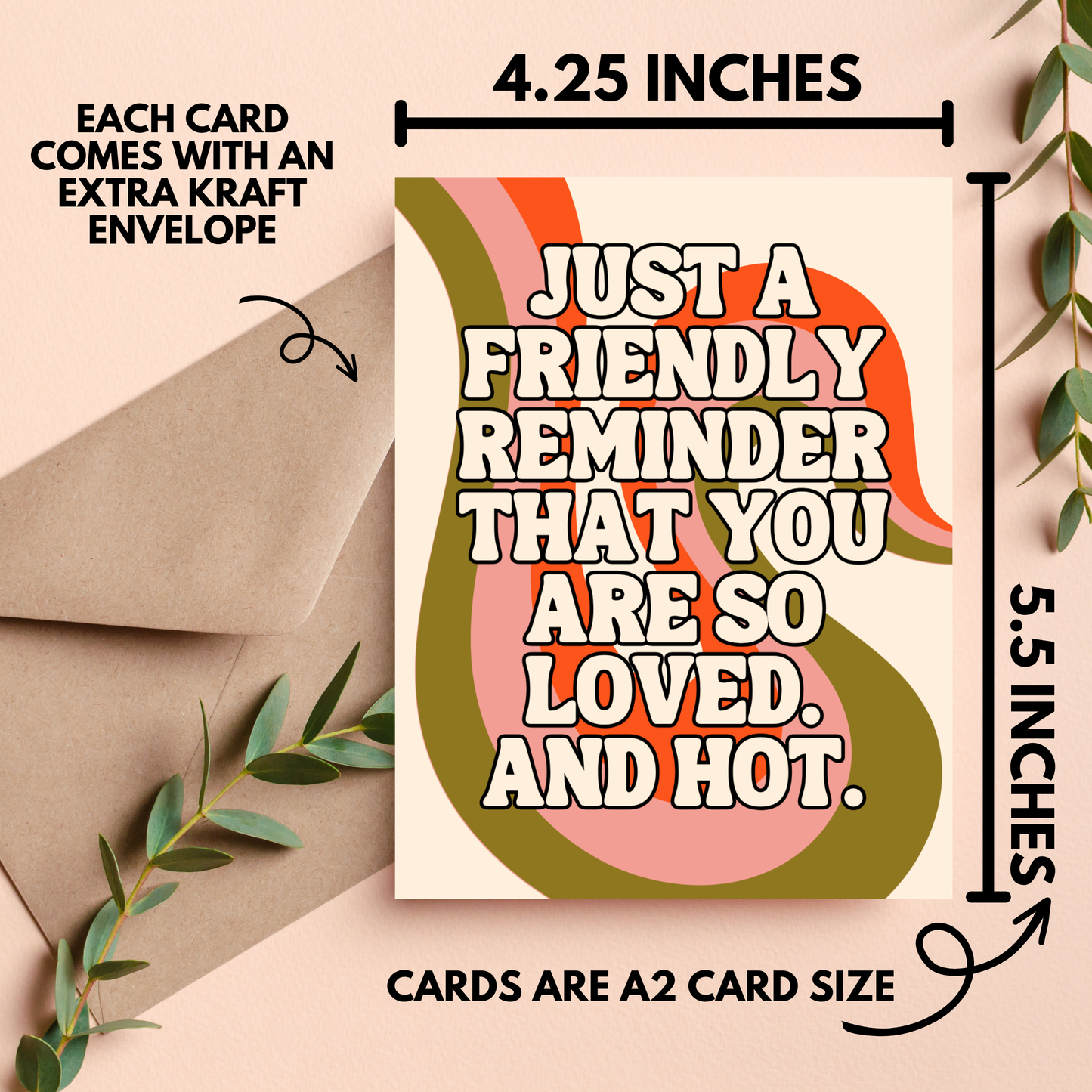 You're So Loved and Hot Friendship Card Just Because