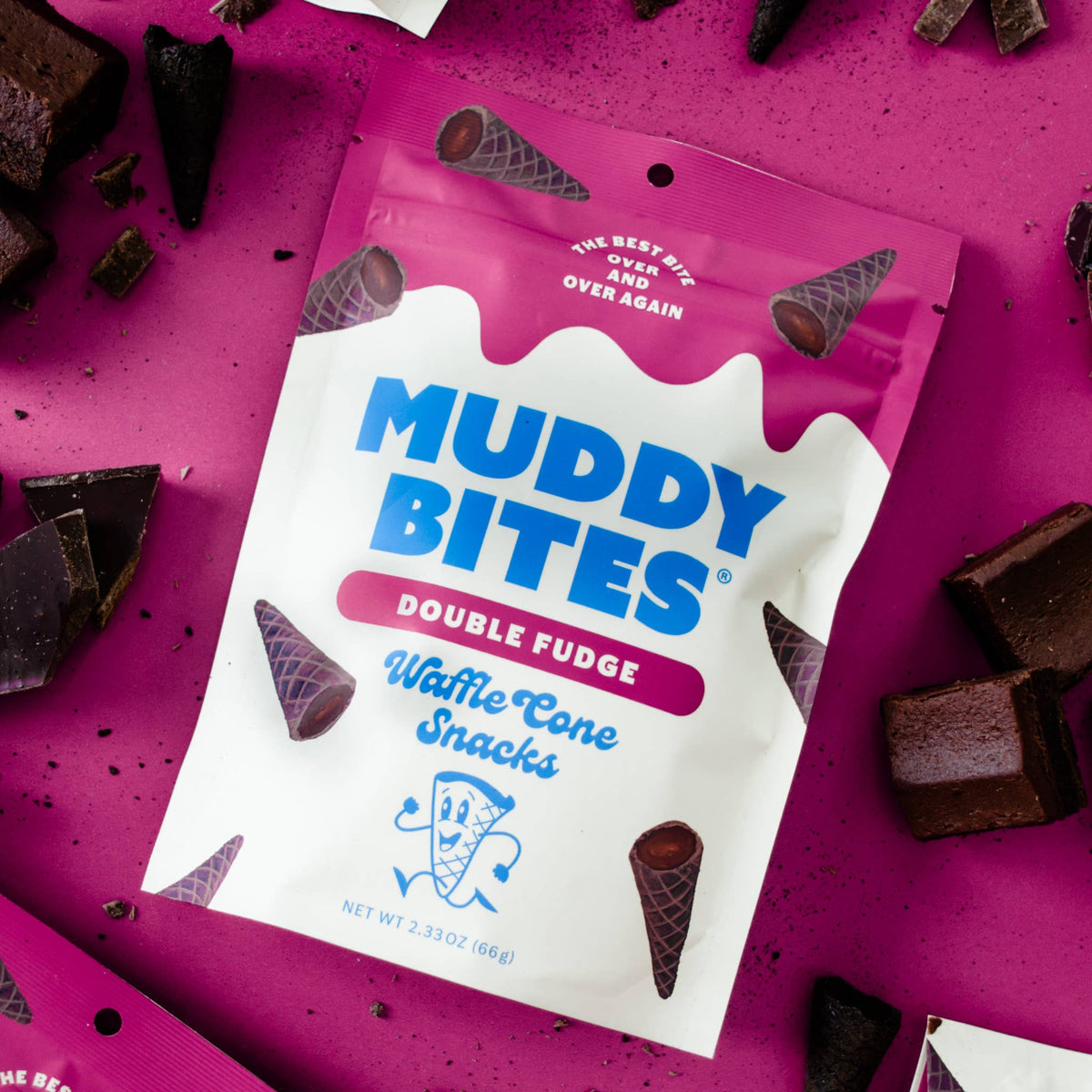 Double Fudge Waffle Cone Muddy Bites