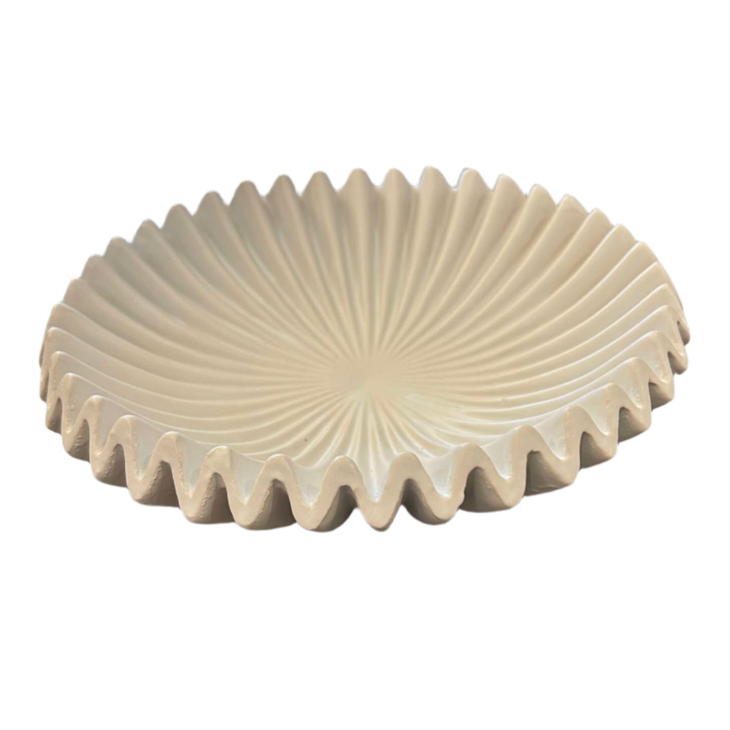 Ruffled Ceramic Bowl,Medium