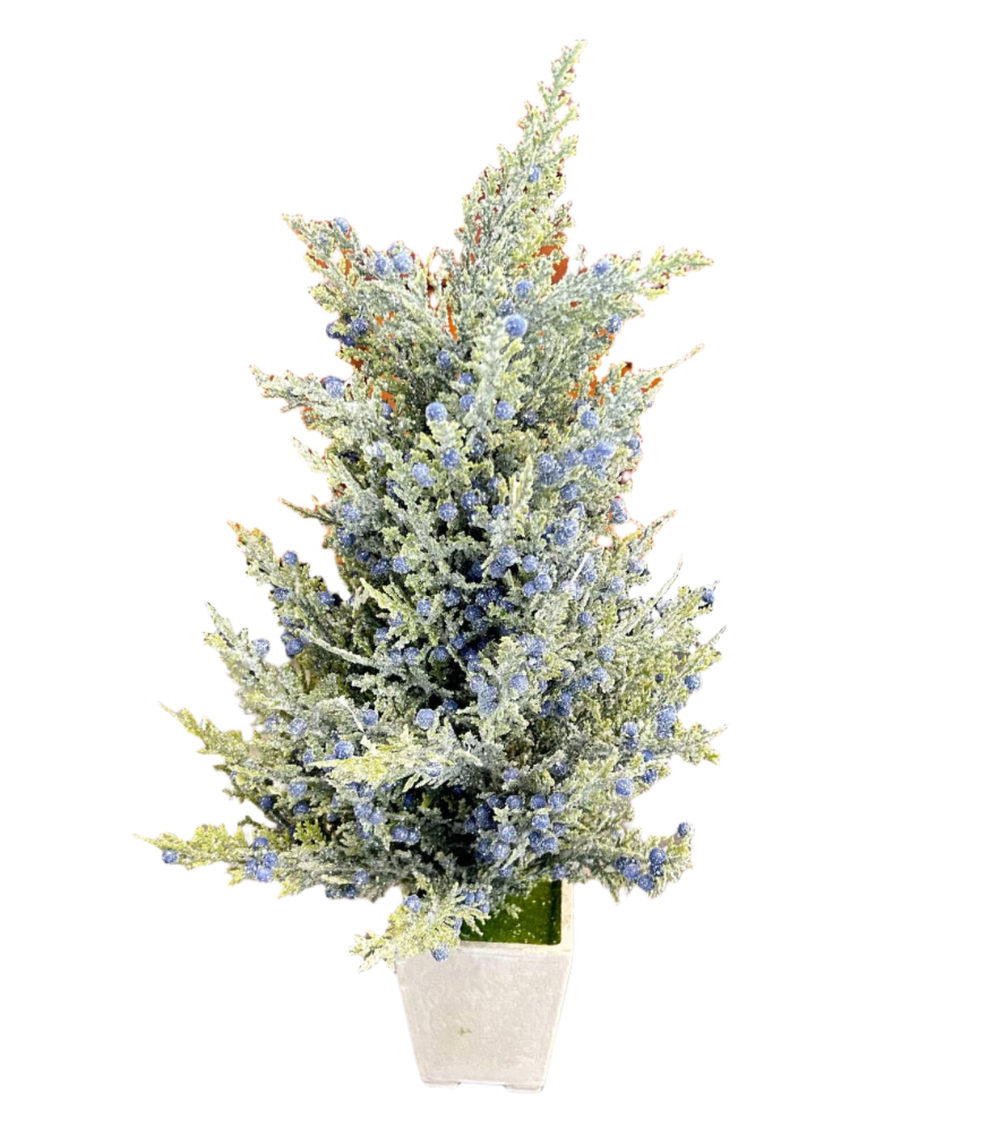 18 inch Blue Juniper Tree with Glitter